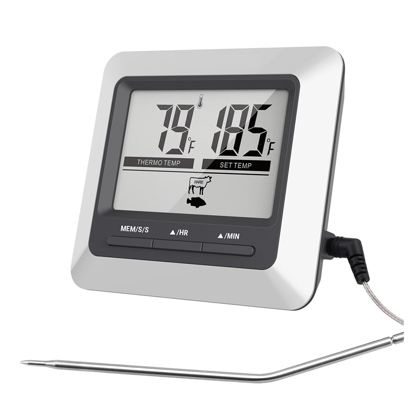 Grand Thermomètre À Viande Numérique D'affichage À Cristaux Liquides For La Cuisson De Cuisine De BBQ De Four À Griller Moniteur Précis