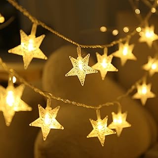 CESOF Star String Lights, 10 FT 20 LED Twinkle Lights Warm White Battery Operated Cute Star Fairy Light for Bedroom Room C...
