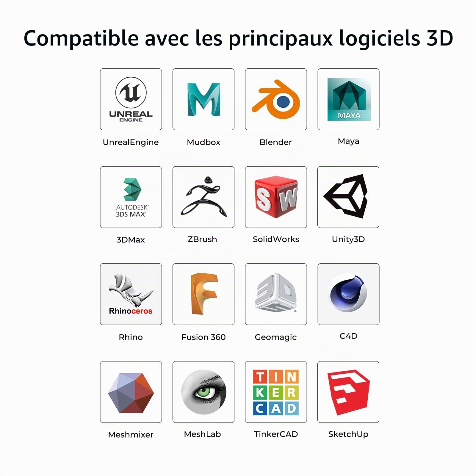 Creality Scanner 3D CR-Scan Ferret 3D pour impression 3D et modélisation, scanner portable avec 30 FPS rapide, précision 0,1 mm, double mode