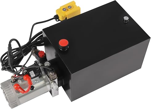 20 Quart Hydraulic Pump, 12V DC Hydraulic Power Unit Double Acting Hydraulic Pump with Steel Oil Tank, 3KW Powerful Motor with Remote Control for Dump Trailers and Car Lifts 20 Quart