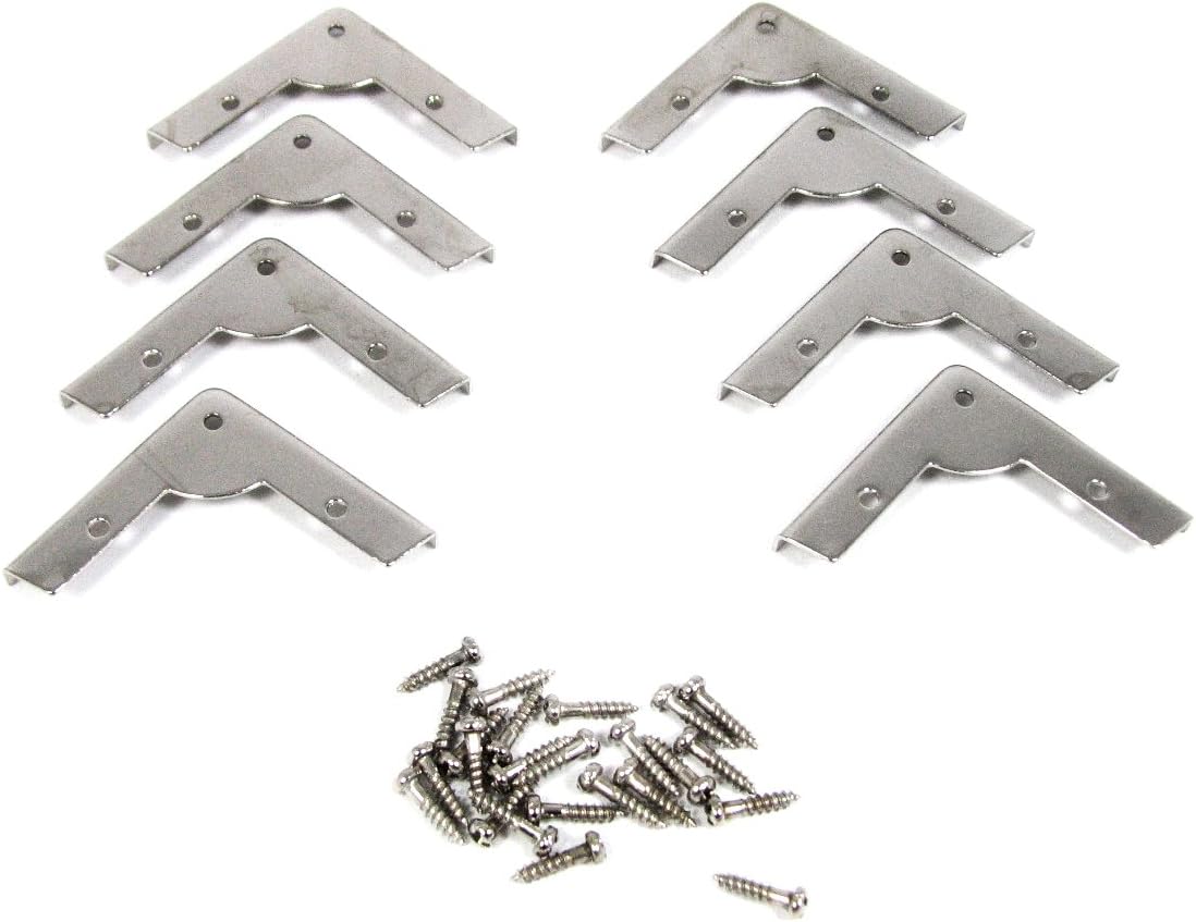 8pc. Decorative Low-Profile Nickel Box & Cabinet Corners
