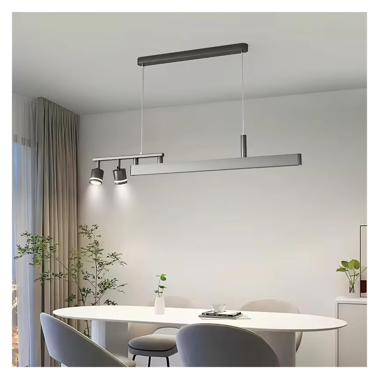 ASerZenith Restaurant Chandelier Dining Table Home Counter Room Light Luxury Long Strip Lighting Fixtures,Onecolor-100Cm