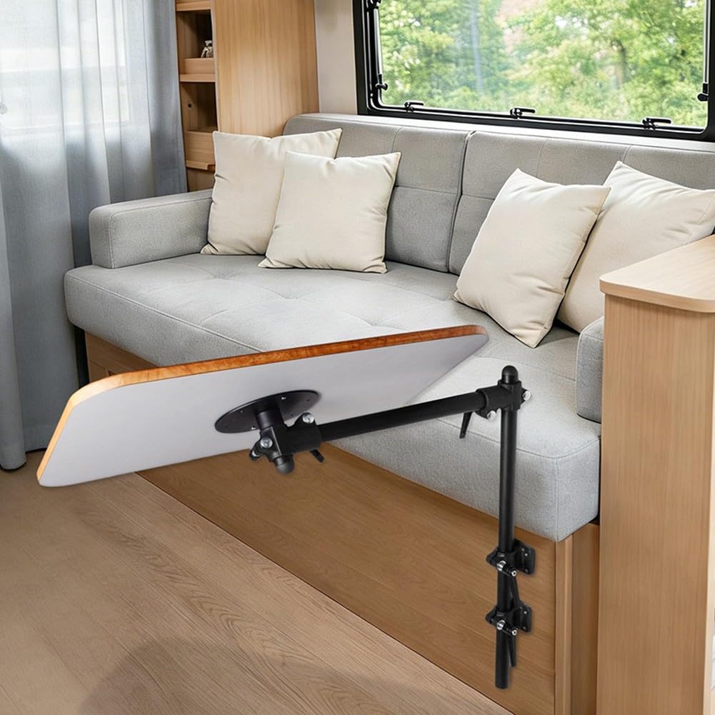 Verbessertes 360-Grad-Drehgelenk für Wohnmobil-Tischbeine, abnehmbare Halterung aus Aluminiumlegierung für Wohnmobil, Camper, Yacht, verstellbare Höhe