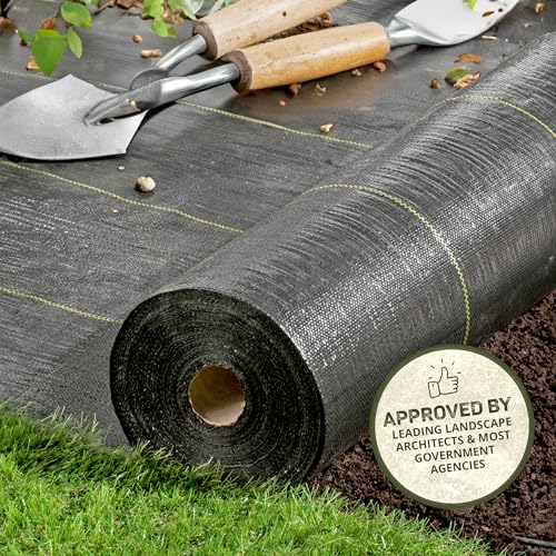 Dewitt Sunbelt Woven Ground Cover, 3.2 oz, Black, 6' x 200' - Durable Weed Barrier Fabric for Greenhouse, Garden, Outdoor Display & Landscaping