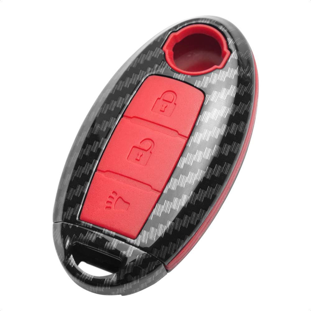 TANGSEN Key Fob Case Cover for INFINITI EX35 EX37 FX35 FX37 FX45 FX50 Q70 QX50 QX70 for NISSAN 370Z ARMADA CUBE JUKE LEAF MURANO PATHFINDER QUEST ROGUE TITAN XD VERSA NOTE 3Button Keyless Entry Remote