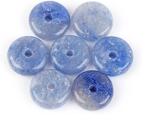 Miniatura 6 de JOE FOREMAN Cuentas espaciadoras de disco Heishi de jade de aventurina azul natural de 0.079 x 0.236 in para fabricación de joyas, hebra completa de