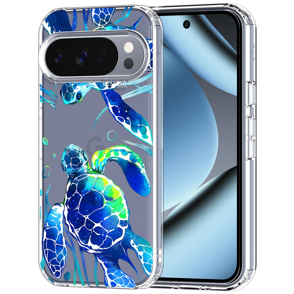 MOSNOVO Case for Google Pixel 9 & Pixel 9 Pro, [Buffertech 6.6ft Military-Grade Drop Protection] [Anti Peel Off Tech] Clear TPU Bumper Phone Case Cover Design - Great Wave — view 56