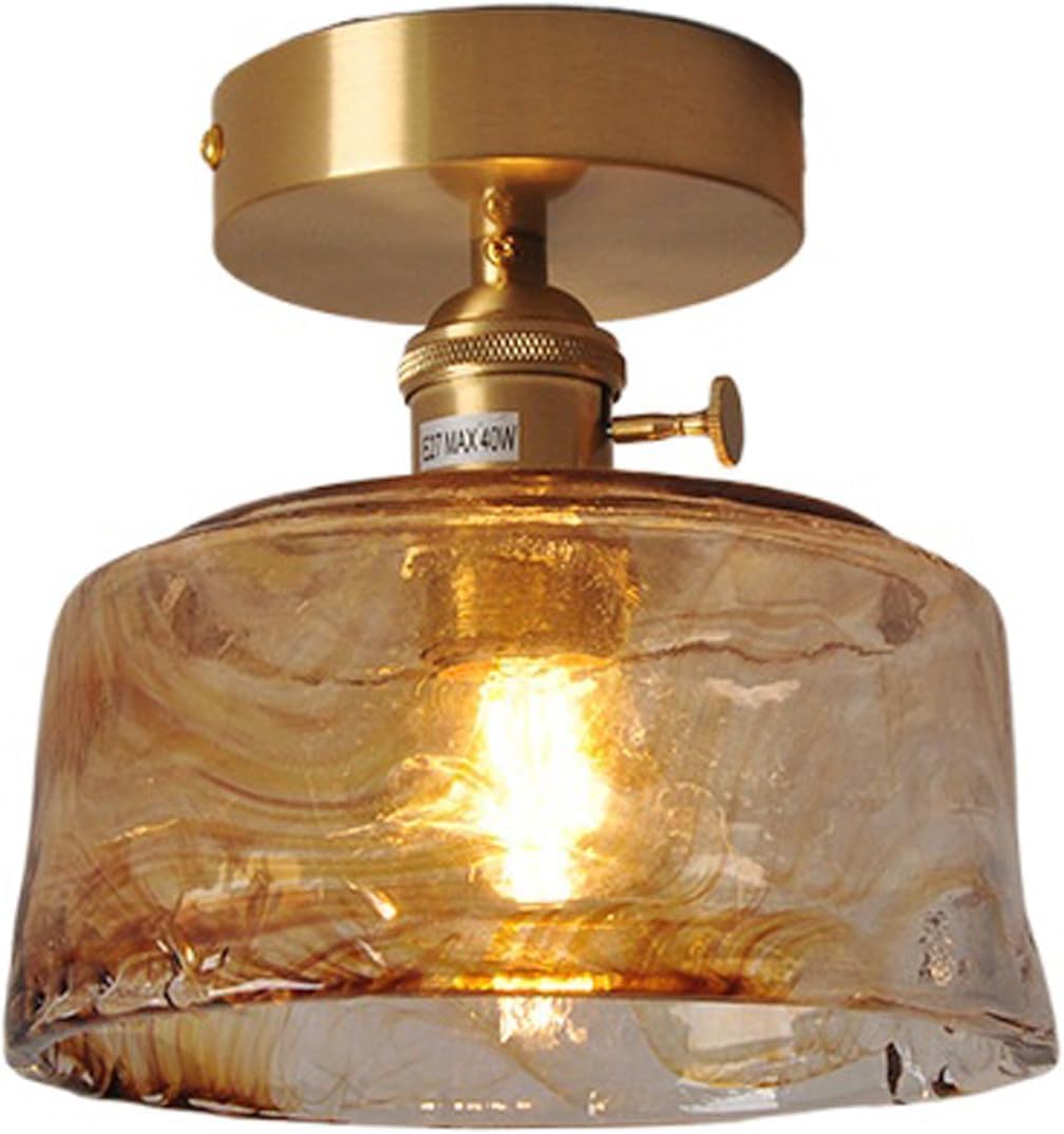 Lampa sufitowa do przedpokoju, balkonu, małej lampy na werandzie, vintage, okrągła, szklana lampa sufitowa do montażu podtynkowego, mini lampy sufitowe, E26 kuchnia, łazienka, wejś