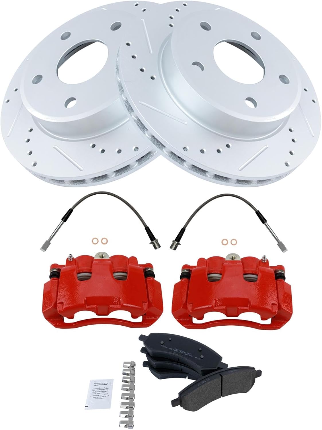 TRQ Front Brake Pad & Rotor Kit Compatible with 2009-2010 Dodge Dakota 2011 Ram