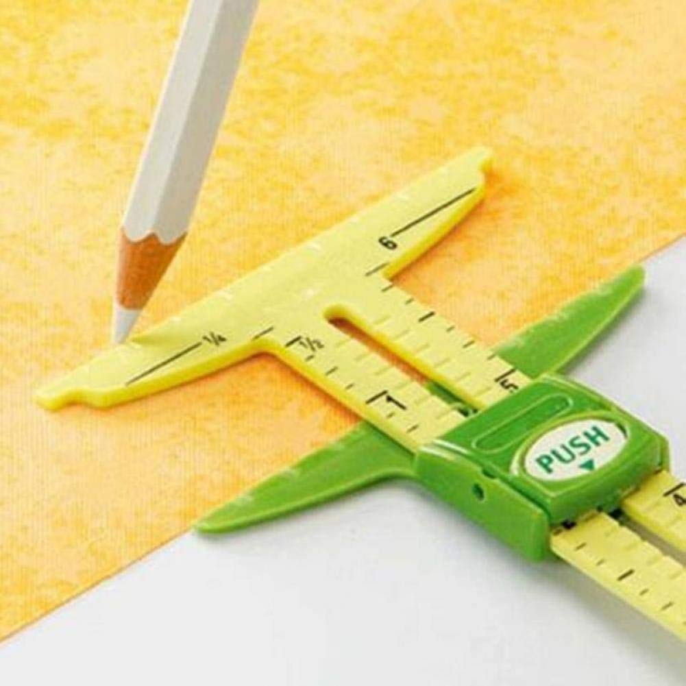 5-in-1 Plastic Handy Sliding Gauge Measuring Sewing Tool,Quilting Tools,Seam Ruler for Sewing Diy Work as T-gauge, Gauge, Seam Allowance