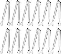 Vista 13 de Mini Pinzas para Servir, Anytrp Paquete de 18 Pinzas de Acero Inoxidable para Azúcar, Pinzas para Hielo de 4.3 pulgadas, Pinzas de Cocina