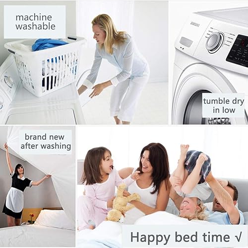 Miniatura 5 de Edredón de plumón alternativo de alta calidad con pestañas en las esquinas, ropa de cama 100% algodón, ligero, lavable a máquina, relleno de edredón