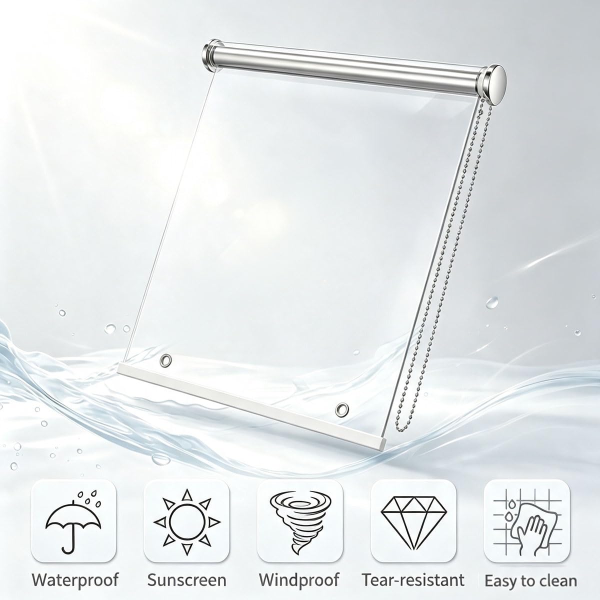 Store Enrouleur Transparent Imperméable Isolant Thermique