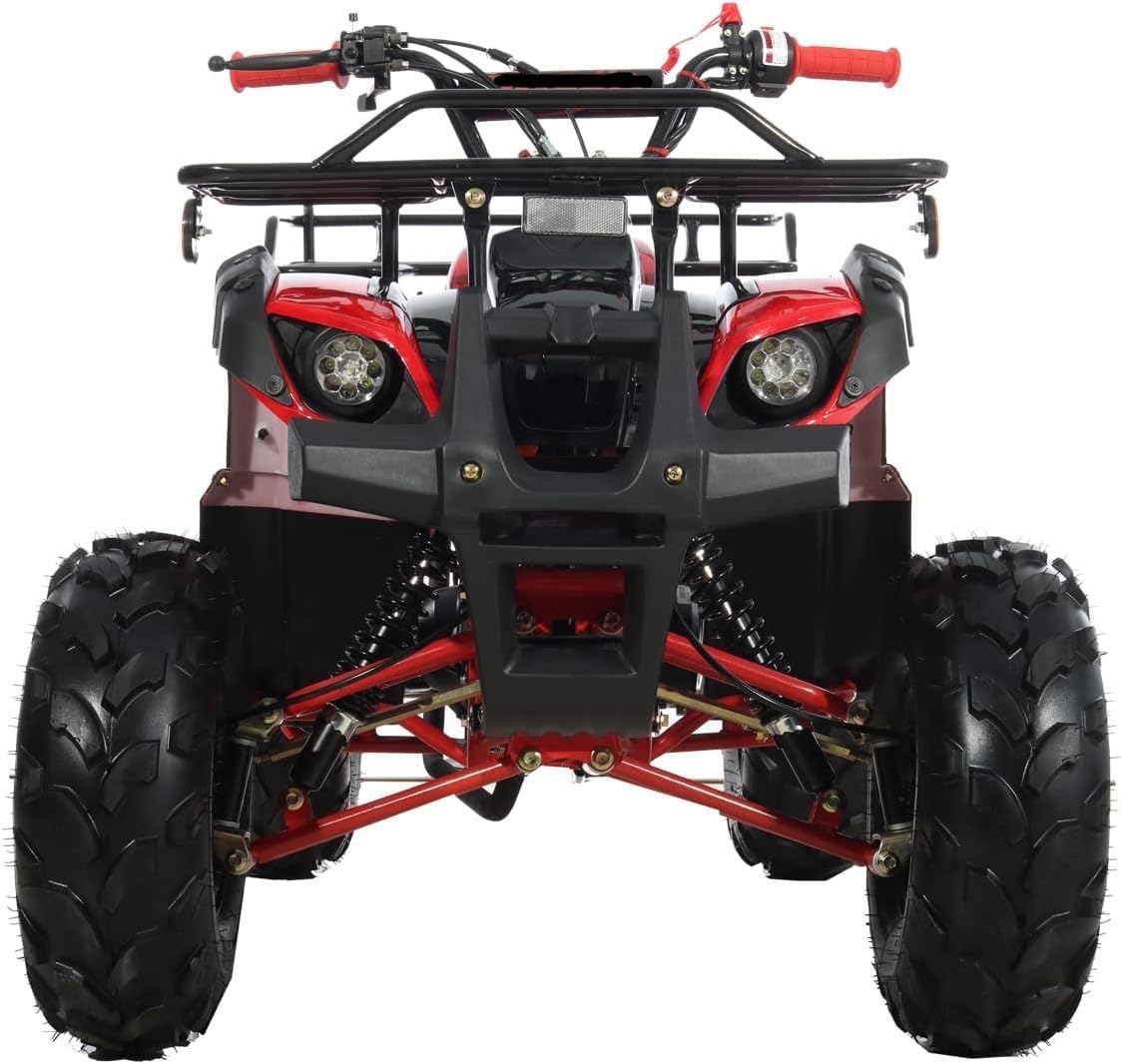 HHH 125cc ATV for Youth Sports Utility Gas Sports ATV with Reverse Led Lights Matching Rims Youth Quad Big Tires 18/19 inch Wheels (Black)