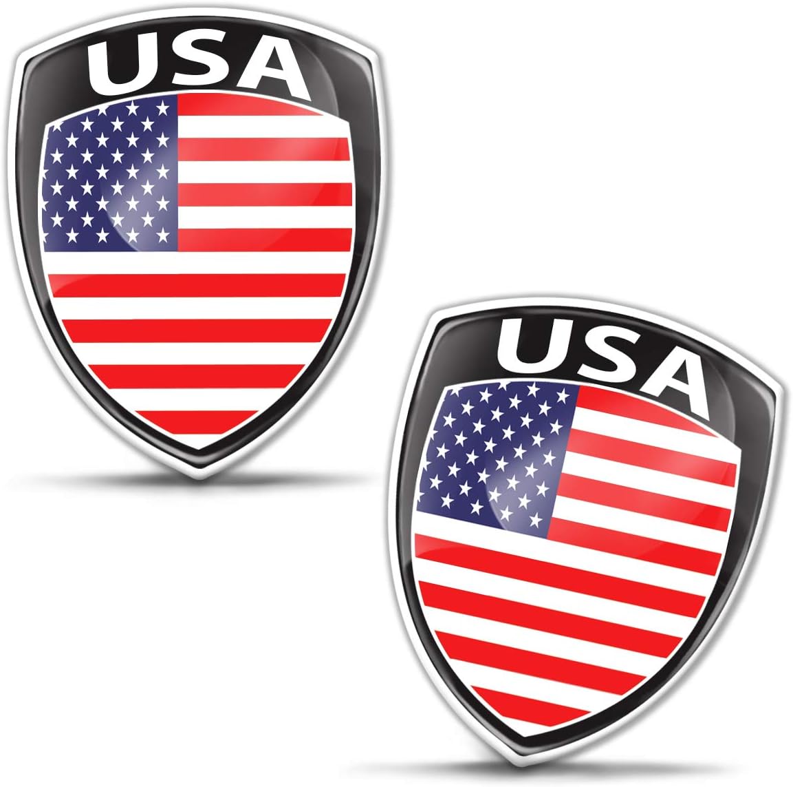 Biomar Labs Country Flag Sticker Set of 2 Self Adhesive Vinyl Decals National Flag Stickers Vehicle Styling Car Motorcycle Laptop Phone Window Interior Exterior (USA American Flag F 157)