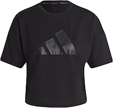 تيشرت رياضي دبليو 3 بار 2 حريمي من اديداس، لون أسود، مقاس XL