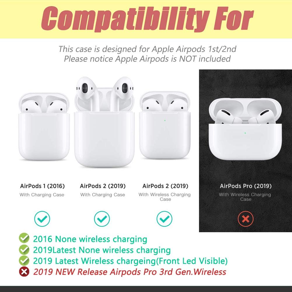 المثالي - حافظة حماية لعلبة شحن سماعات ايربودز 1 و2 من ابل، مص... - view 3