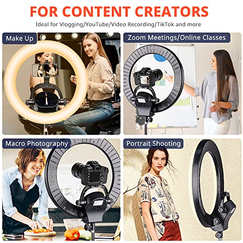 Eicaus 17.5” Led Ring Light With Tripod And Remote, Professional Bi-Color 3000K-6000K Circle Lights, Up To 5000Lux, Compatible With Cell Phones, Dslr Cameras And Webcams #TOP4