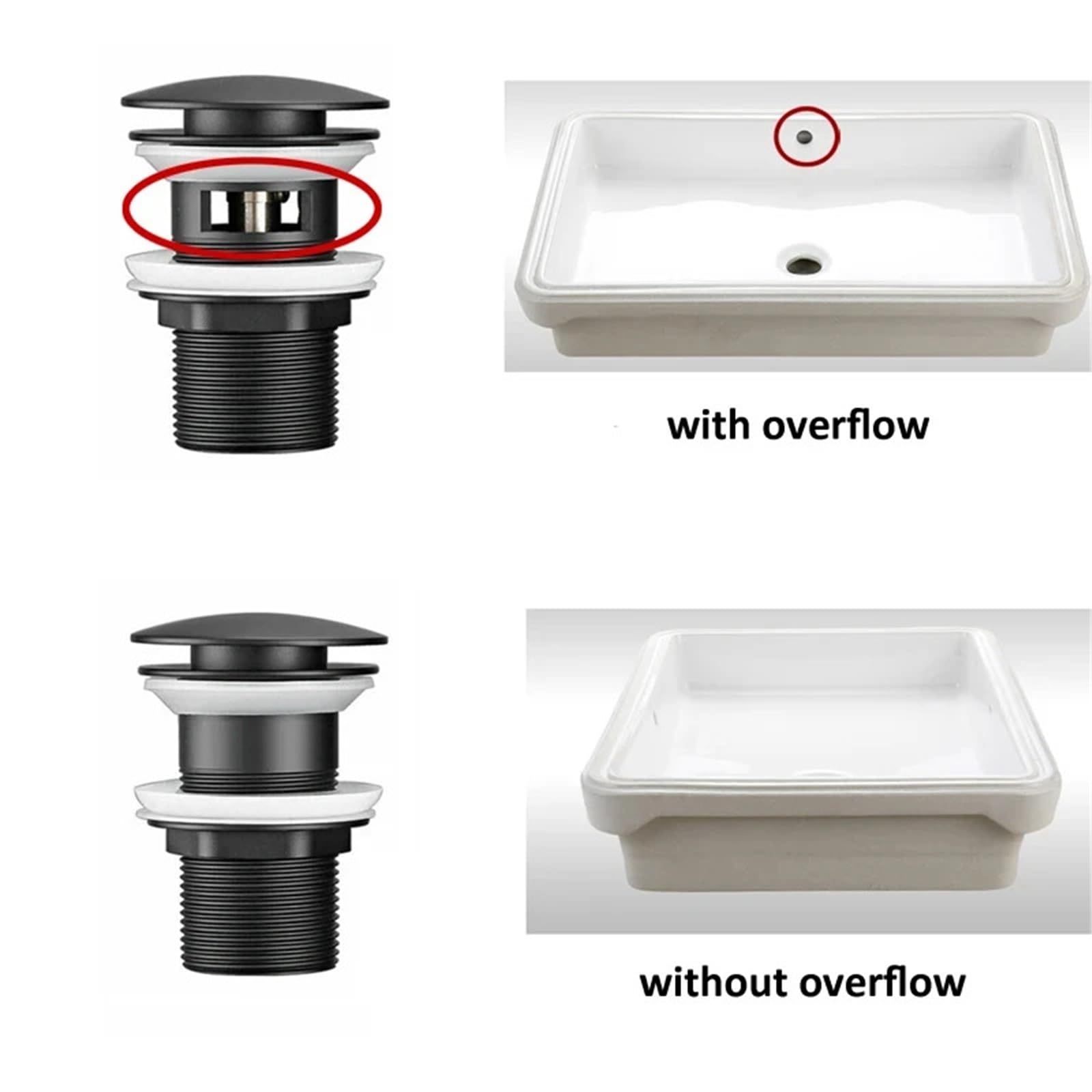 Kits de tubería desagüe for lavabo baño antiguo con sifón y accesorios latón Para Fregaderos(Black no hole)