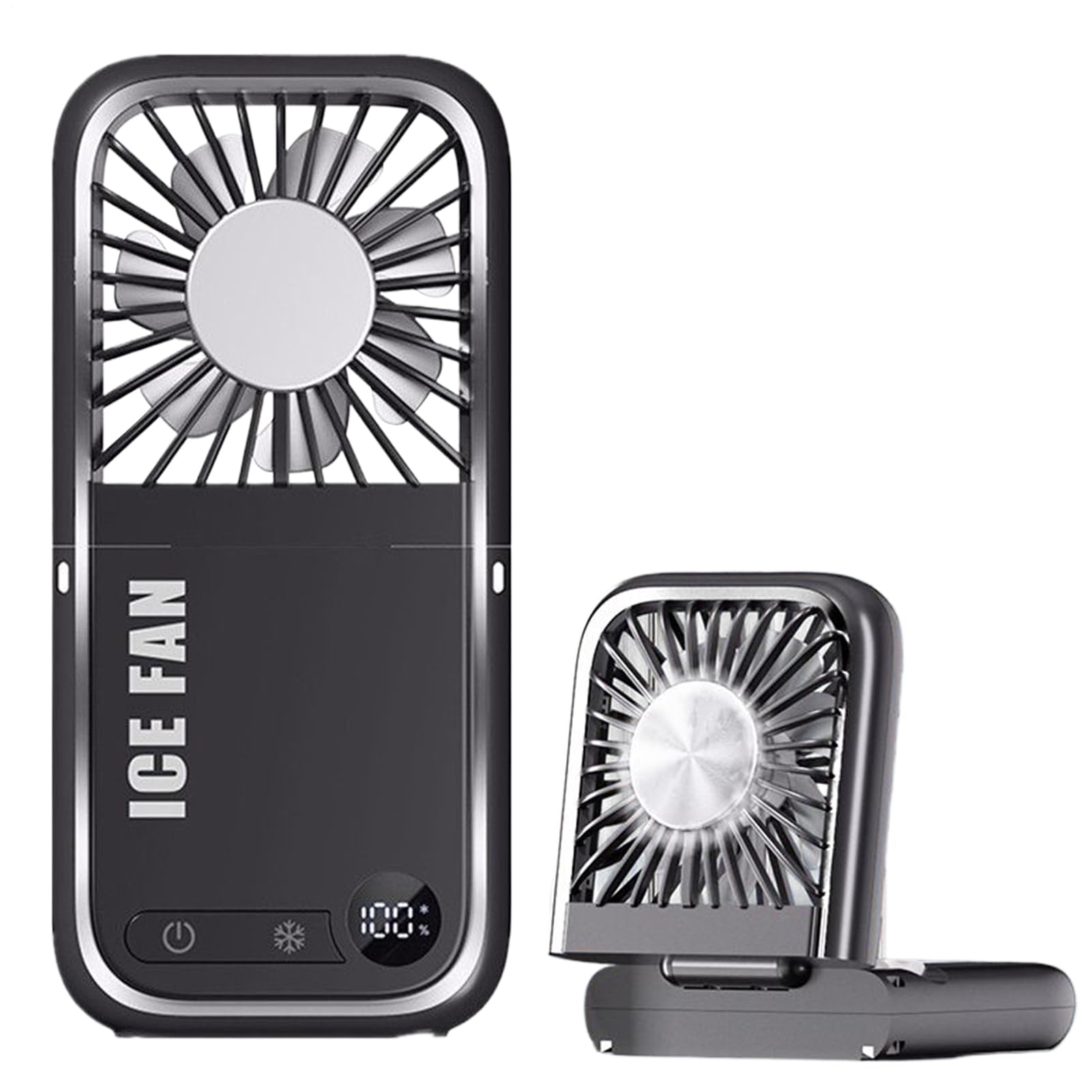 Ventilatore Personale Da Collo Ventilatore Personale Silenzioso e Compatto | Schermo LED Silenzioso Pieghevole Ricarica USB Supporto Telefono per Interni ed Esterni