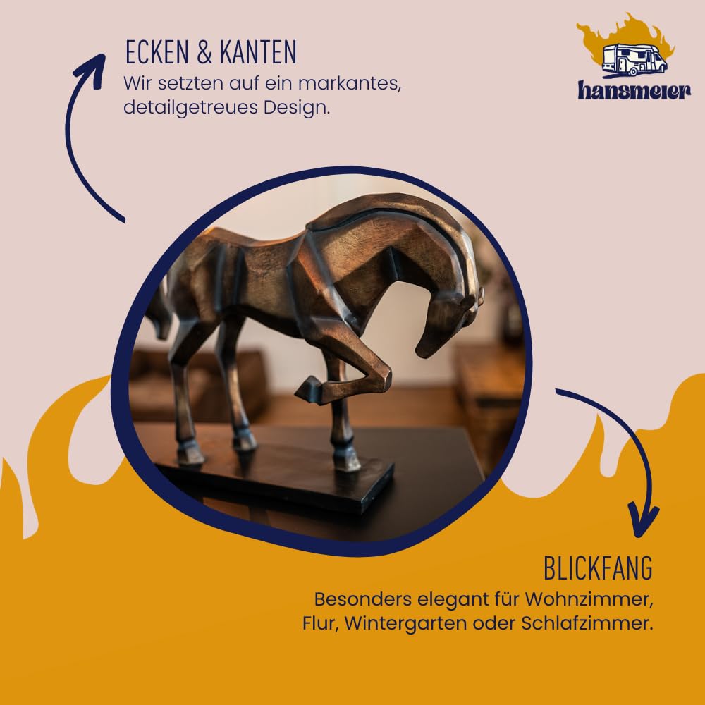 Deko Skulptur Pferd - Edel & Modern - Wohnungs-Deko - 47 x 35 x 13 cm - Dekofigur zum Hinstellen - Design-Dekoration für Flur, Wohnzimmer