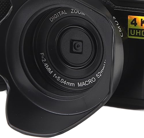 Miniatura 8 de Yunir Cámara digital 4K, 3 pulgadas, 48 MP, 16X, zoom de 180°, cámara de vlogging antivibración con función de belleza facial, para adolescentes