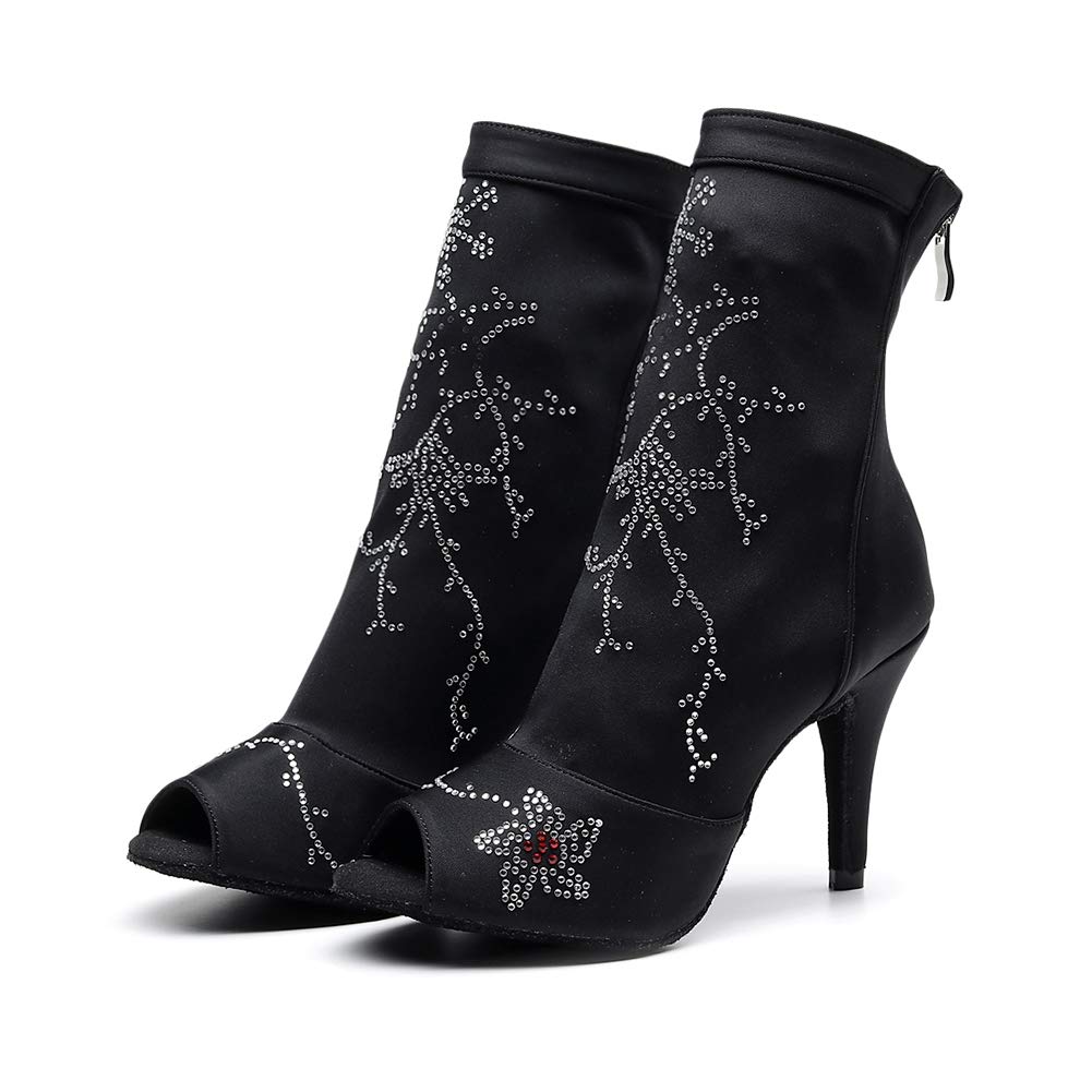 HROYL Scarpe da Ballo Donna&Bambina Latino Salsa Raso Tango Samba Festa Sociale Danza,QJW1022/1051