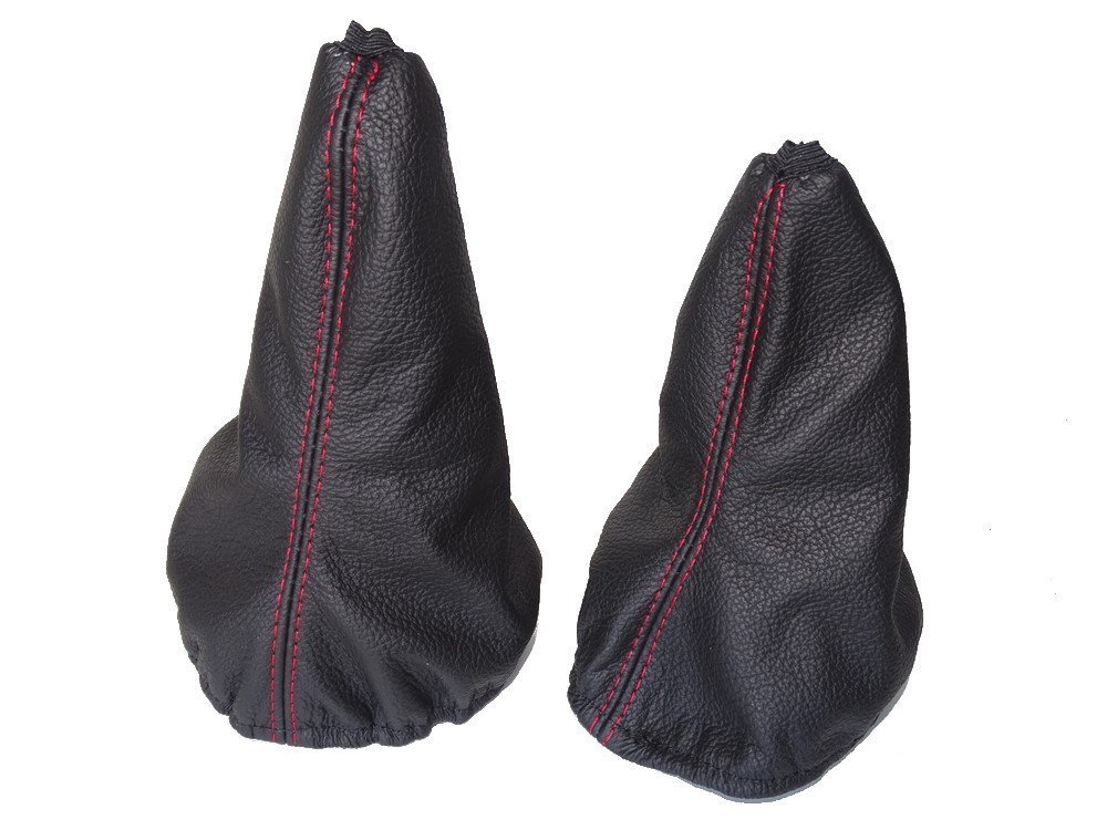 The Tuning-Shop for Mercedes G-Class W460 W461 1979-2001 Shift & Hi-Low Boot Black Leather Red Stitching