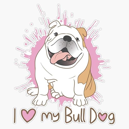 Calcomanía de vinilo impermeable de bulldog inglés (mujer) para coche, laptop, pared, ventana, 5 pulgadas