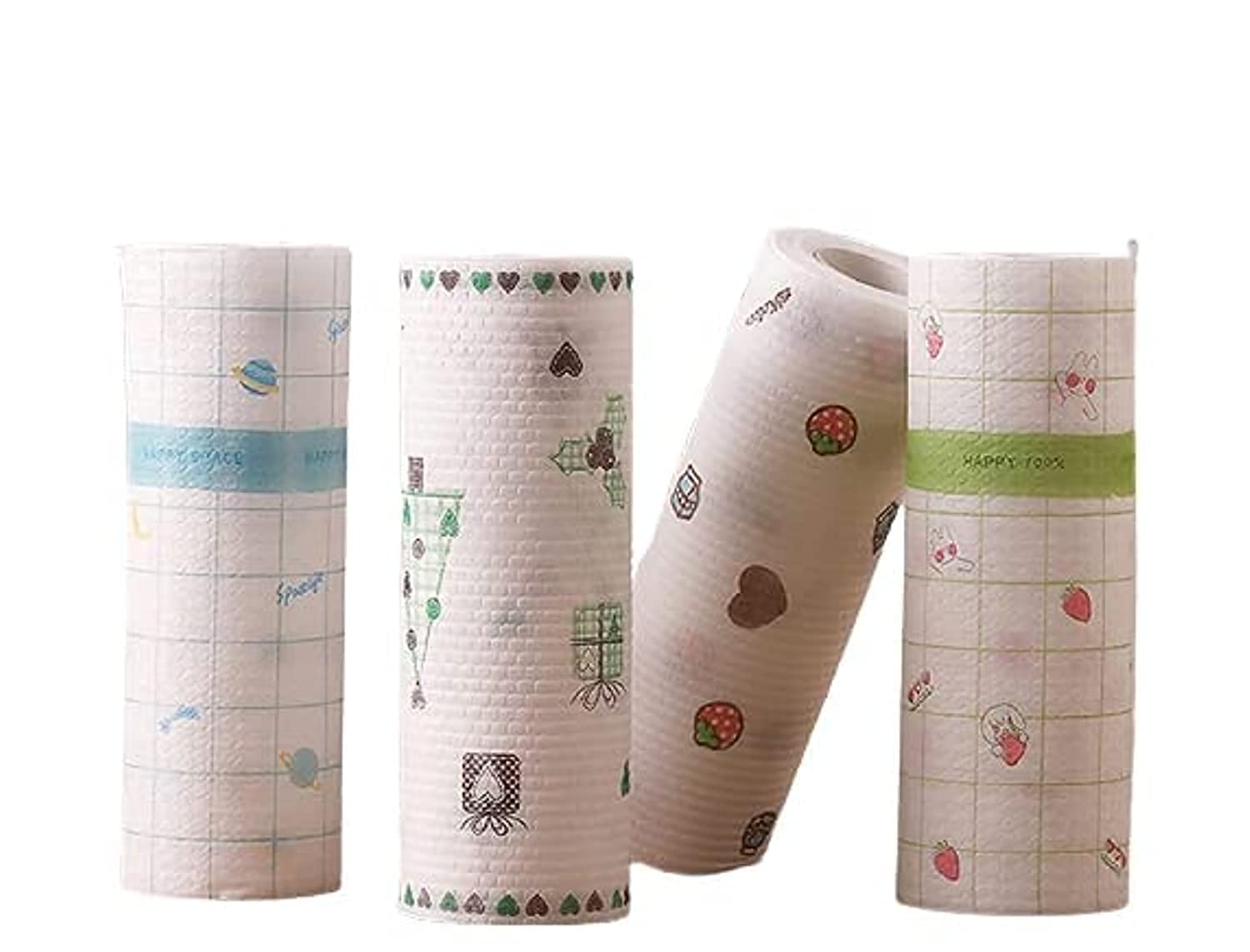 Qolixs Pack of 02 Non-Woven Reusable and Washable Kitchen Printed Tissue Roll Non-stick Oil Absorbing Paper Roll Kitchen Special Paper Towel Wipe Paper Dish Cloth Cleaning Cloth (100 sheets) (B0B31QV457) Amazon Price History, Amazon Price Tracker