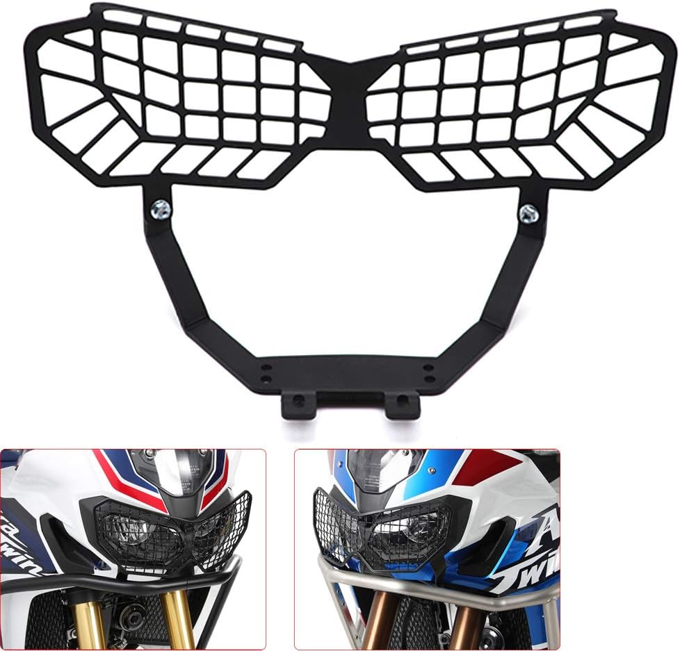Amazon オートバイヘッドライトガード ヘッドランプ メッシュカバー グリルプロテクター オフロード Honda CRF1000L