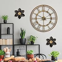 Vista 3 de Decoración de pared de flores de metal, escultura floral rústica moderna de 10 pulgadas, colgante de pared de hierro envejecido, decoración