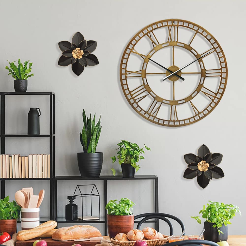 Decorazione da parete in metallo, decorazione floreale rustica moderna da 10 pollici, ferro invecchiato da appendere alla parete, decorazione della casa, opere d'arte per interni, cucina,
