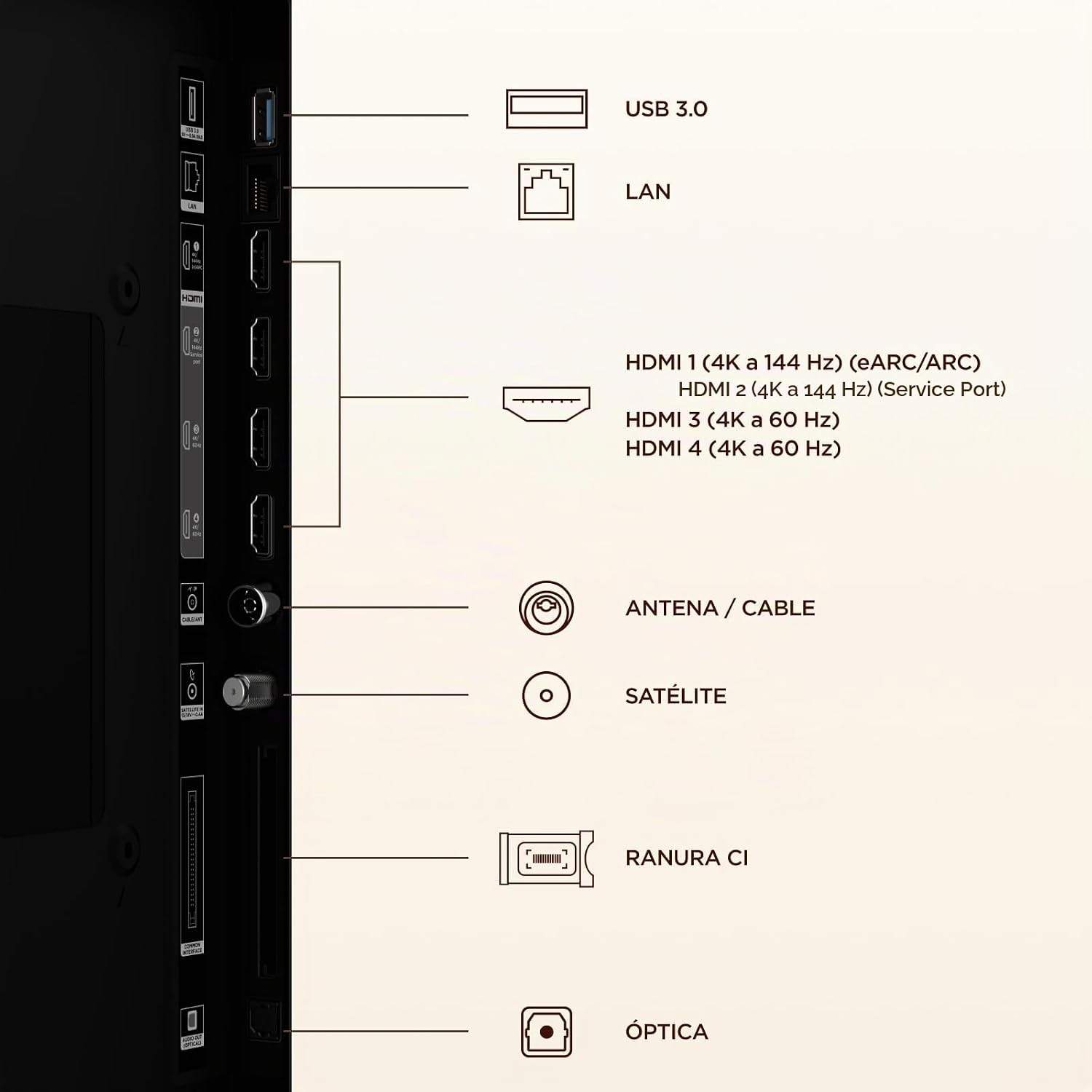 TCL 55A400 Televisor 55 Pulgadas QLED 4K Smart TV, 144Hz, Direct LED, Onkyo 2.0, Dolby Vision & Atmos, HDR10+, Manos Libres, Google TV, Apple AirPlay 2 | HVA Panel, Dolby Vision & Atmos, Onkyo 2.0 Sound, 144Hz VRR, Google Cast, Apple AirPlay 2 11