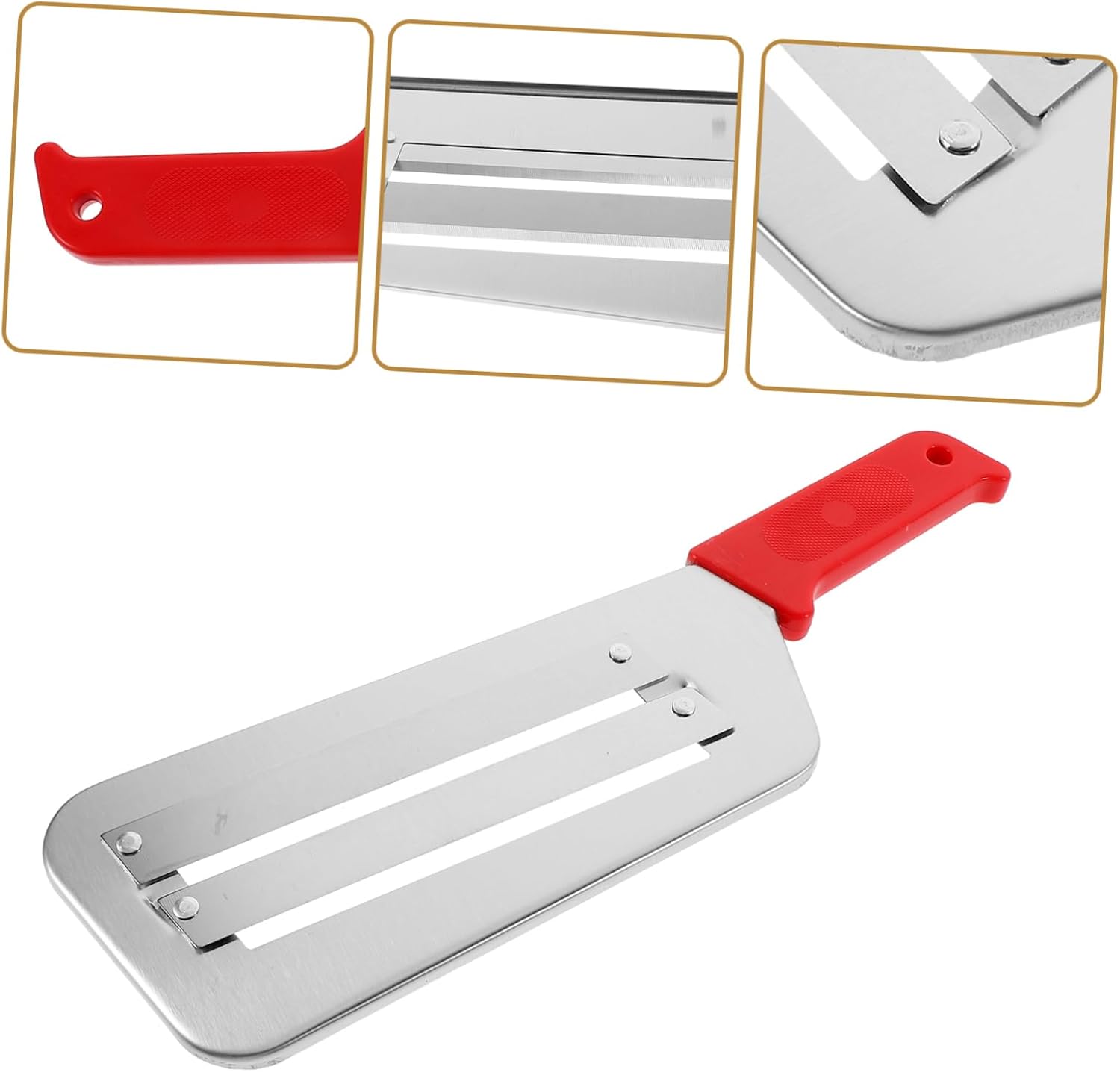 Stainless Steel Vegetable Slicer Red Handle for Kitchen Use