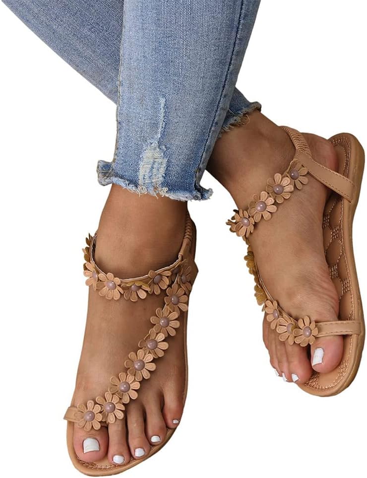 Damen Riemchen Sandalen - Flache Gladiator Sandaletten Mit Quaste