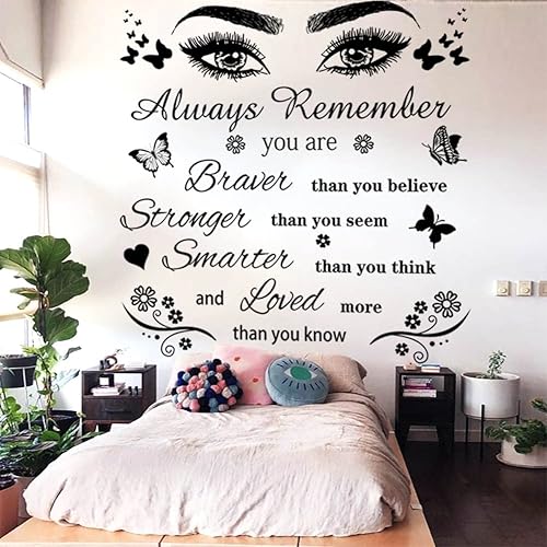 Calcomanías de pared de vinilo  Calcomanías de pared con cita motivacional para dormitorio, sala de estar y comedor, decoración del hogar