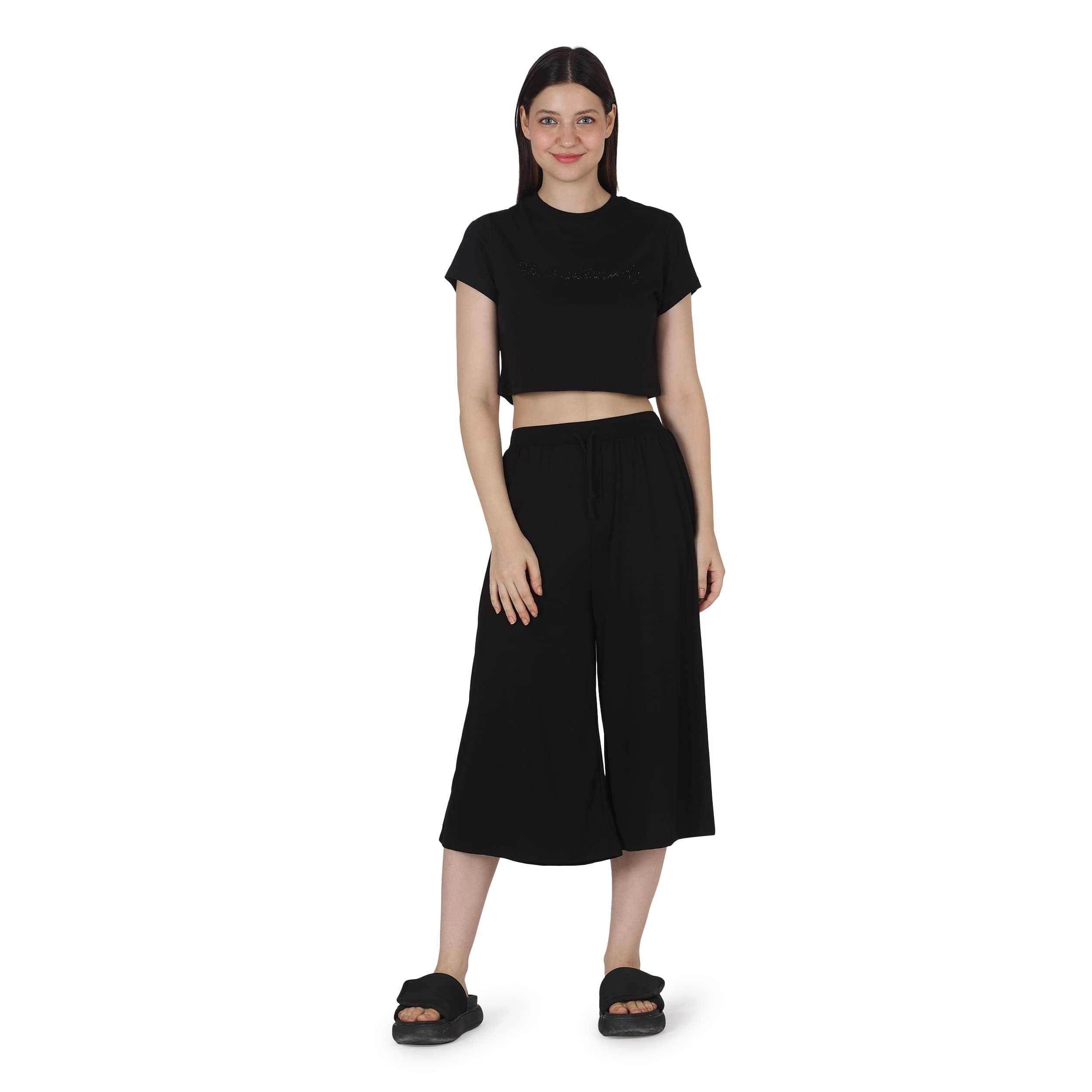 frenchtrendz Bring to You This Designed to Perfection Short Palazzo Pants. These Pants Will add a Unique Charm to Your Casual Look.-picture-28