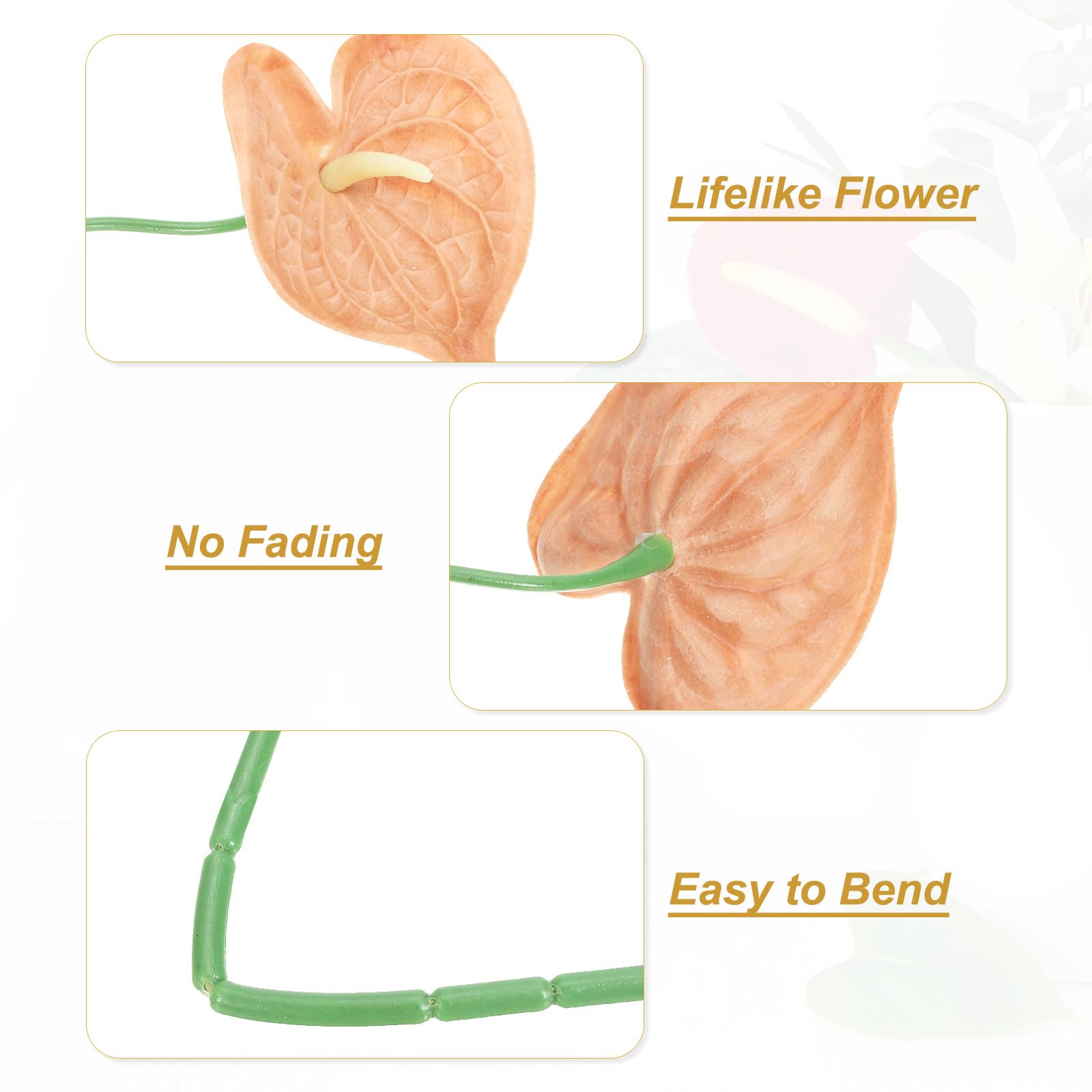 PATIKIL 13" Artificial Anthurium Lily Flowers - Image 3
