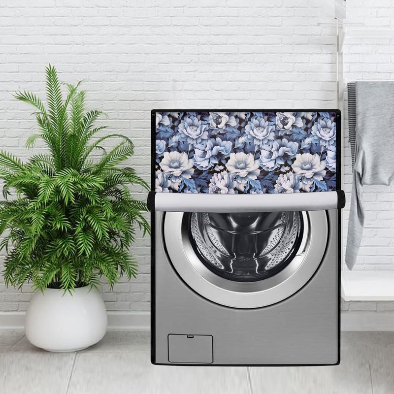 Image of Front Load Washing Machine Cover Compatible For LG, Bosach 6Kg, 6.5Kg, 7Kg, 7.5Kg, 8Kg, 8.5Kg, 9Kg, 10Kg (66L X 61D X 84H), Waterproof, Dustproof Fully Automatic Blue.