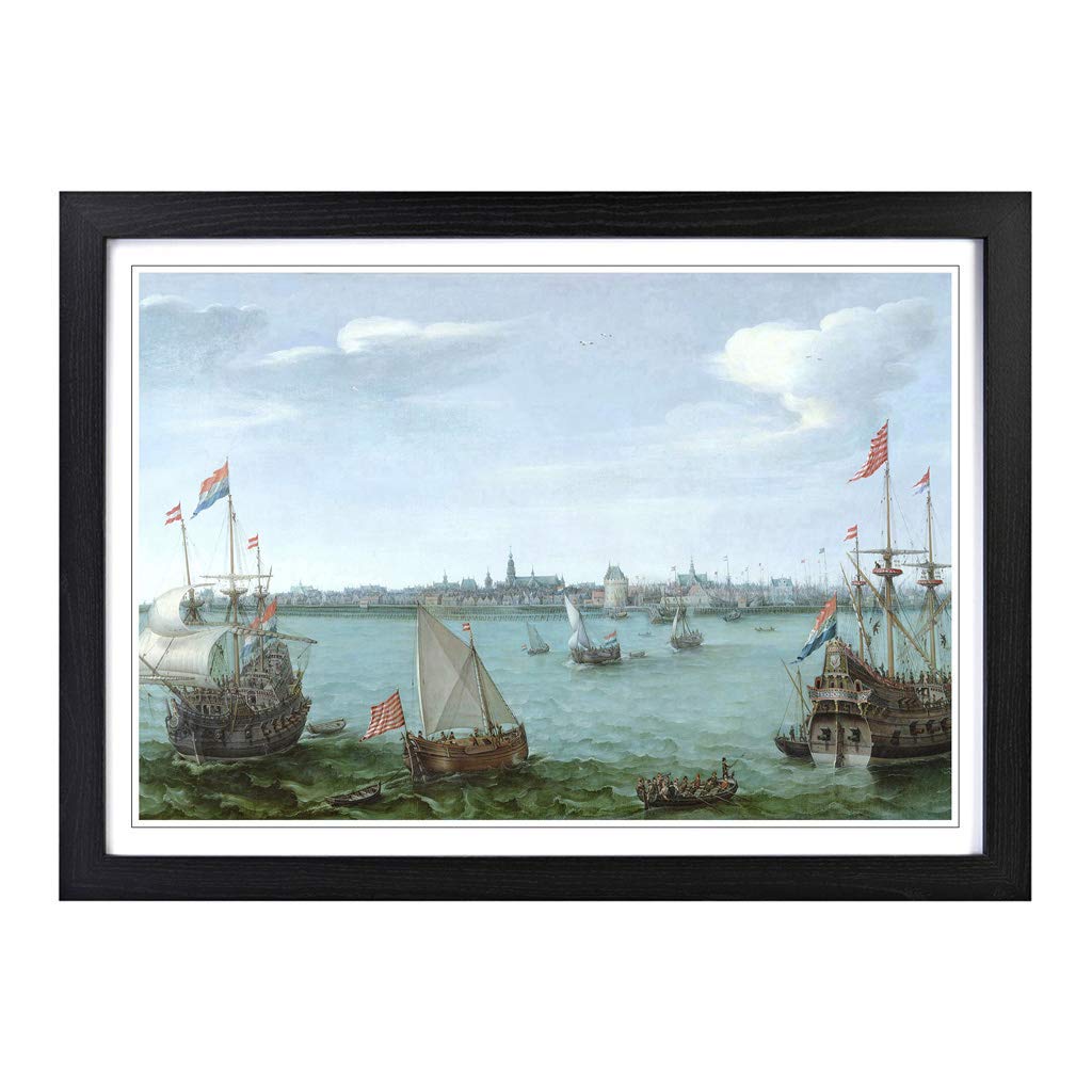 Big Box Art Framed Print of Abraham Adam Willaerts Painting Design | Wall Art Picture | Home Decor for Kitchen, Living Room, Bedroom, Hallway, Black, A2 / 24.5x18 Inch / 62x45cm