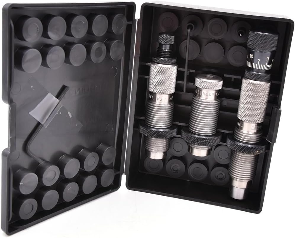 Redding Reloading National Match 3-Die Sets (Standard Full Length Sizing Die with Carbide Size Button, Competition Seating Die & Taper Crimp Die)