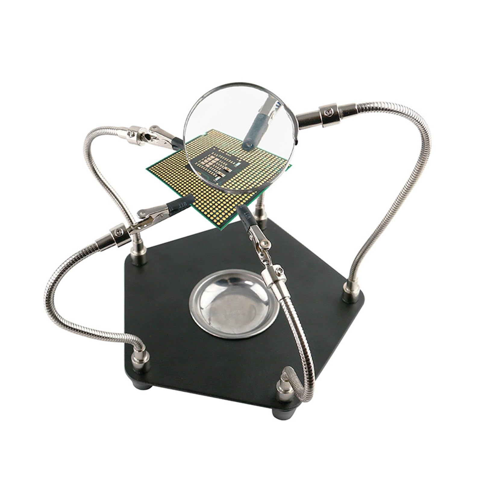 la tercera mano Manos de ayuda for soldadura de mesa con lupa de Clip for placa PCB, estación de soldadura de circuito de reparación, herramienta de tercera mano