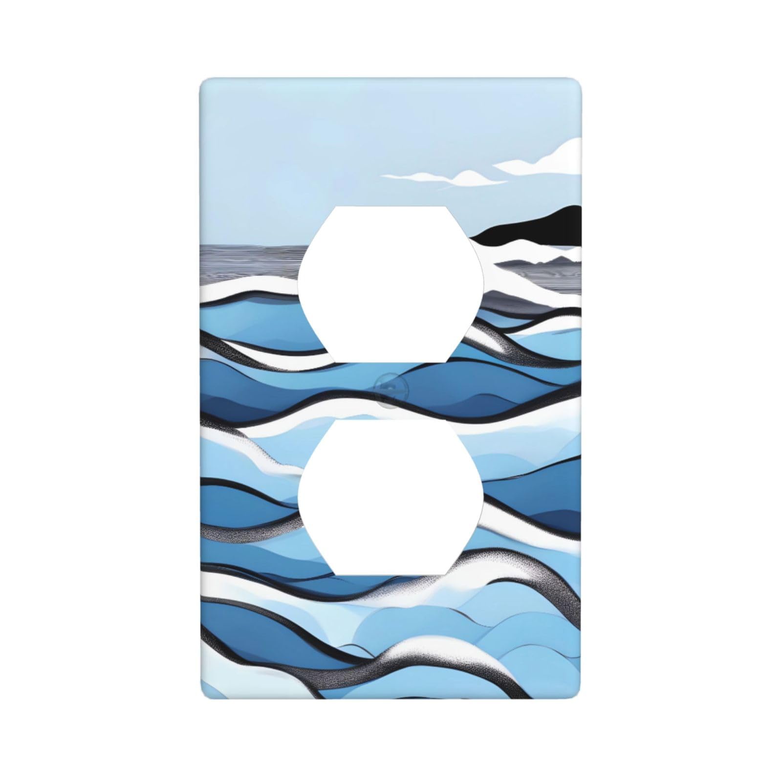 Waves Lapping at the Rocks Decorative Switch Plate Cover-Unbreakable Polycarbonate Wall Plate for Home Office, 1 Gang with Screws