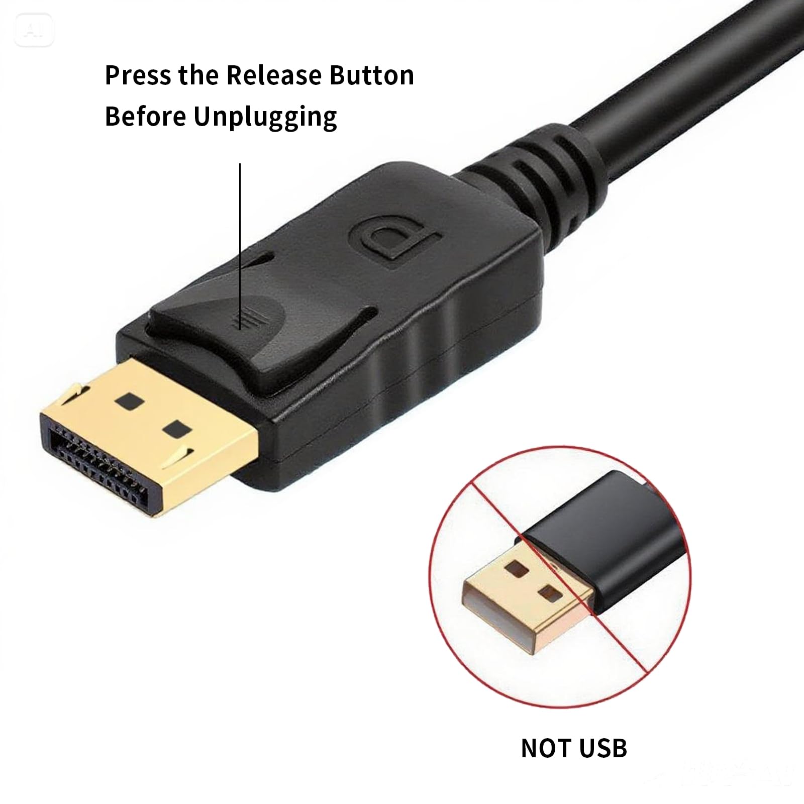 Tobfit 4K Câble DisplayPort vers HDMI 1,8 m - Unidirectionnel DP(Source) vers HDMI(Affichage), 4K@30 Hz/2K@60 Hz 1080p avec taux de rafraîchissement rétrocompatible pour Moniteurs