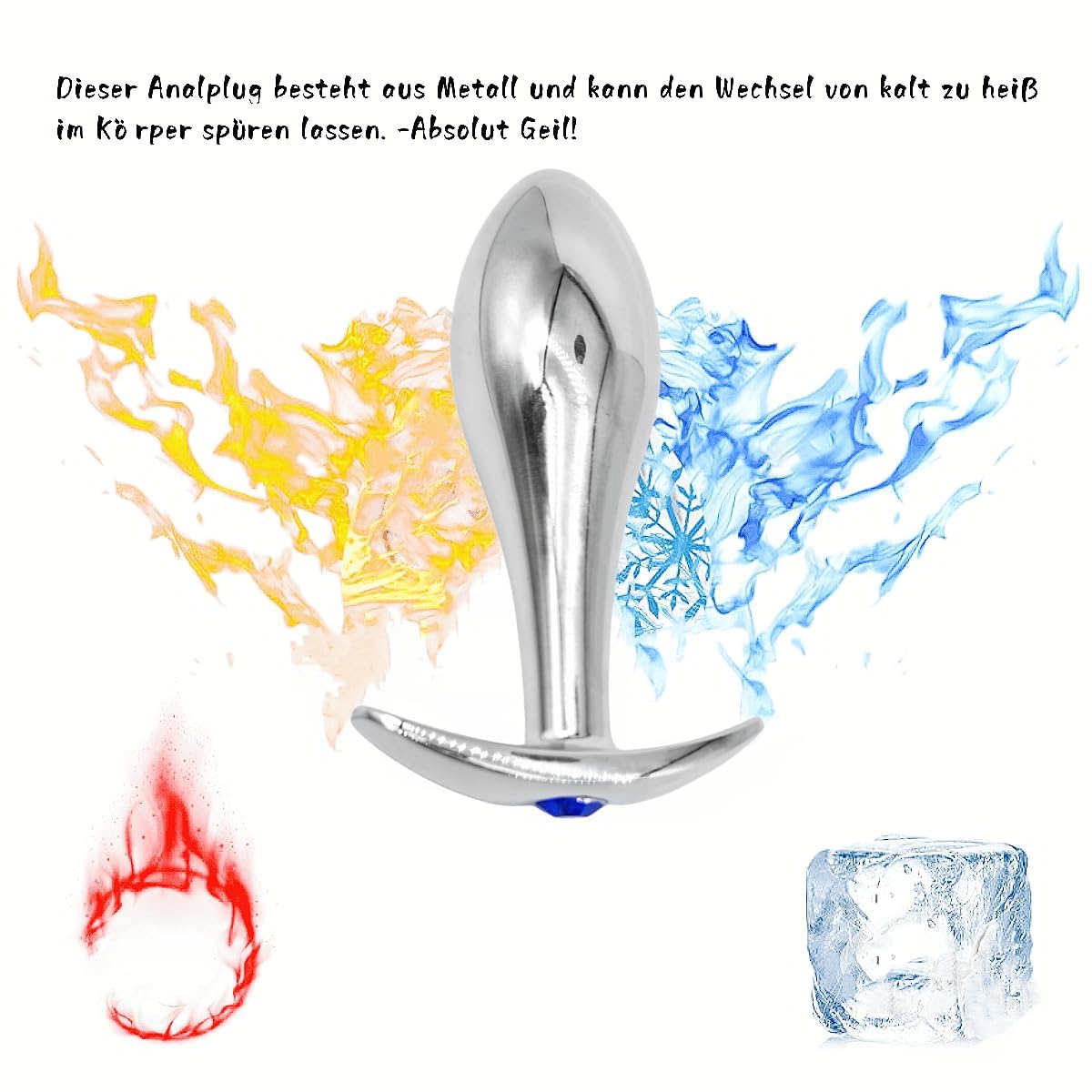 Plug Anale Metallo Jeweled Butt Plug Acciaio Inox, Plug Anali Dildo Masturbazione Sex Toys Massaggio Prostata Plug Dilatatore Anale per Donne e Uomini