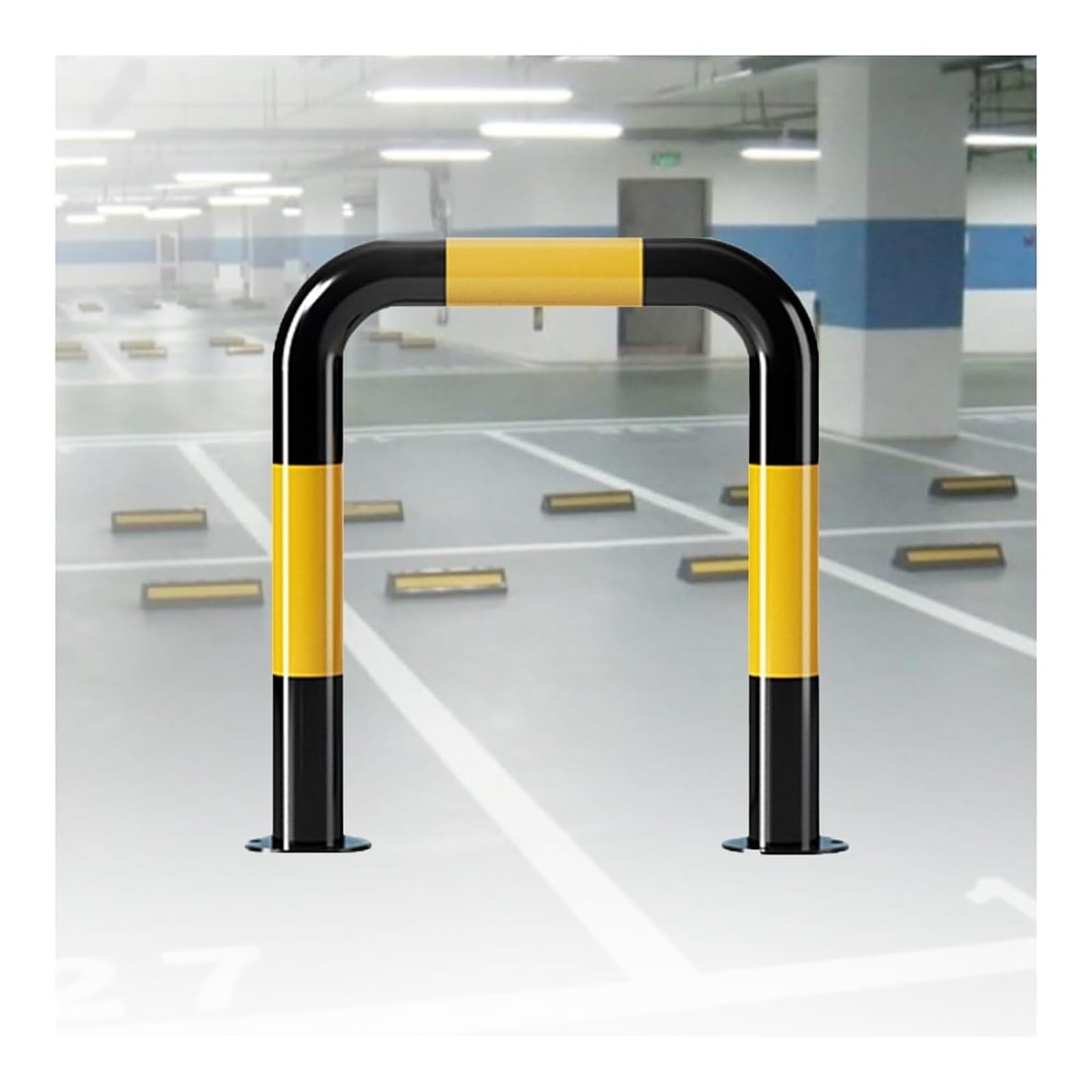 CWCQGH U Shape Security Bollards U Shaped Driveway Car Blocker, Garage Parking Space Protector (50x60cm)