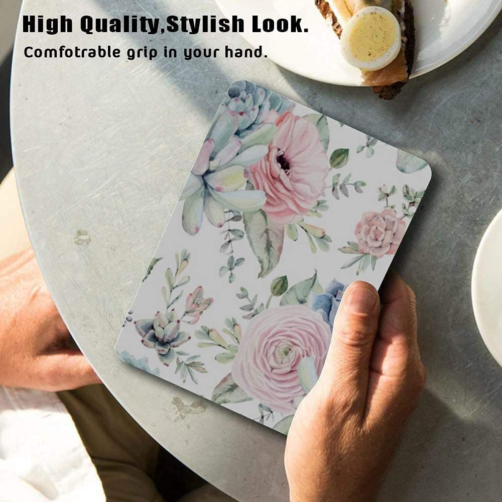 Colorful Star Slimshell Case for 6" Kindle Paperwhite 10th Generation 2018 - Cactus Flowers Pattern PU Leather Waterproof Covers for Kindle Paperwhite e-Reader Accessory - Succulent Flowers Print