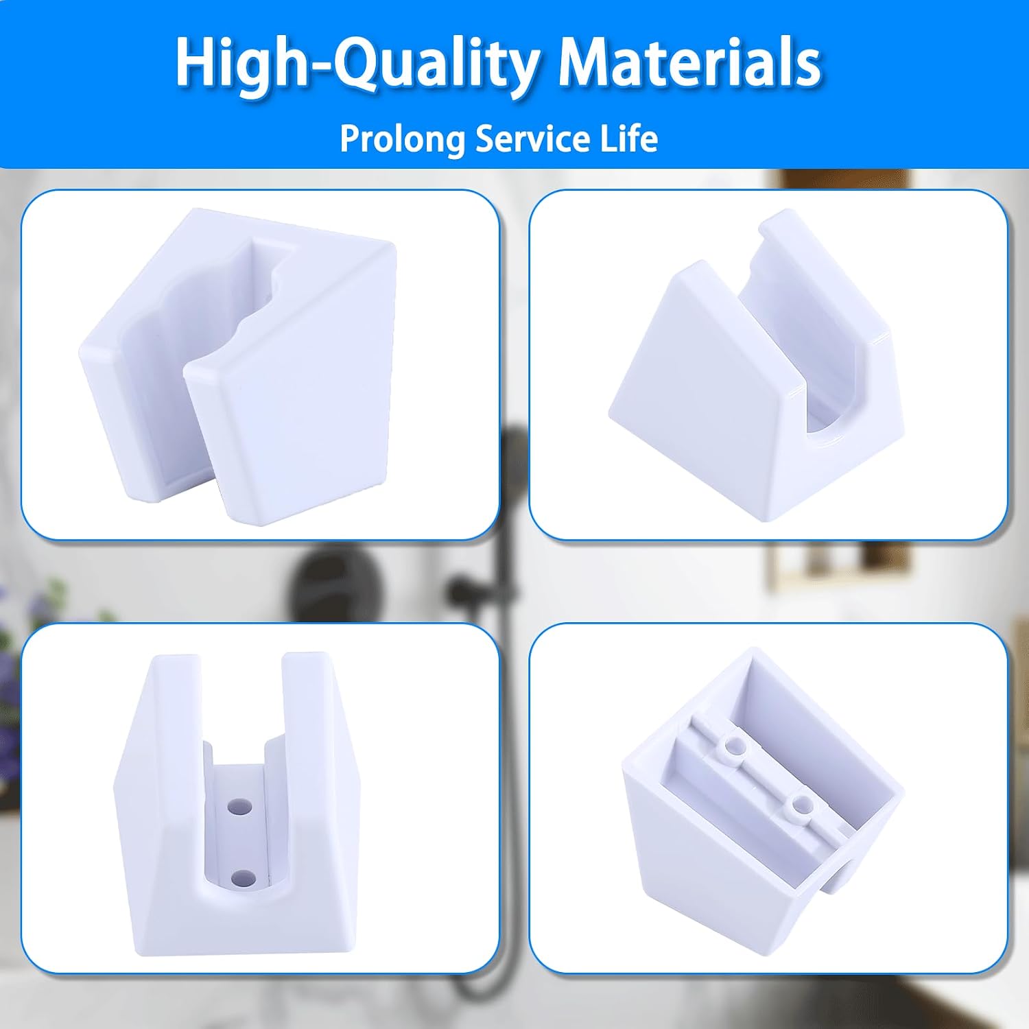 DF-SA156-WT RV Handheld Shower Wand Bracket Holder - Mounting Screws Included, White image 5