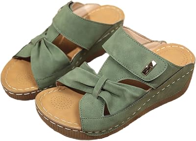 Sandalias de Punta Abierta para Mujer, Informales, de Verano, con cuña Vintage Hueca, sin Cordones, cómodas, para Caminar en la Playa y al Libre. Zapatillas Mujer Urbanas